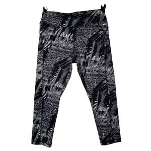 Jockey Womens Activewear Capris Geometric Print Black White Gray Size Medium